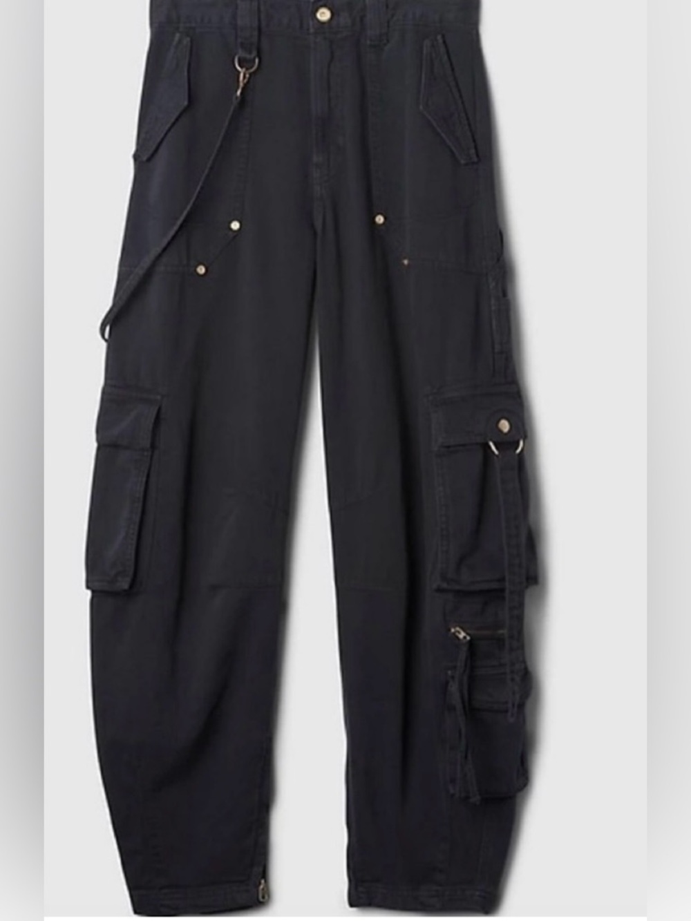 Gap x Cult Gaia Barrel Cargo Pants Size 12 Black Utility Wide Leg NWT